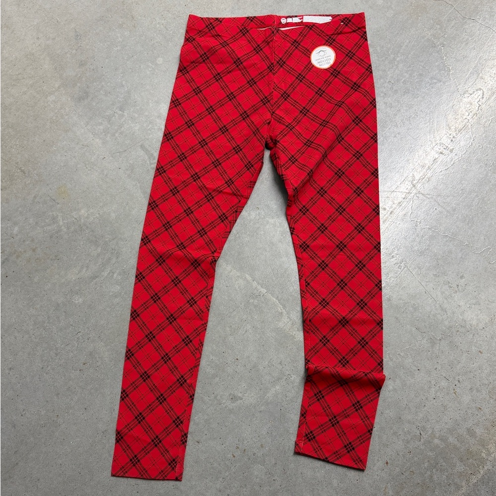 Red Plaid Kids Leggings